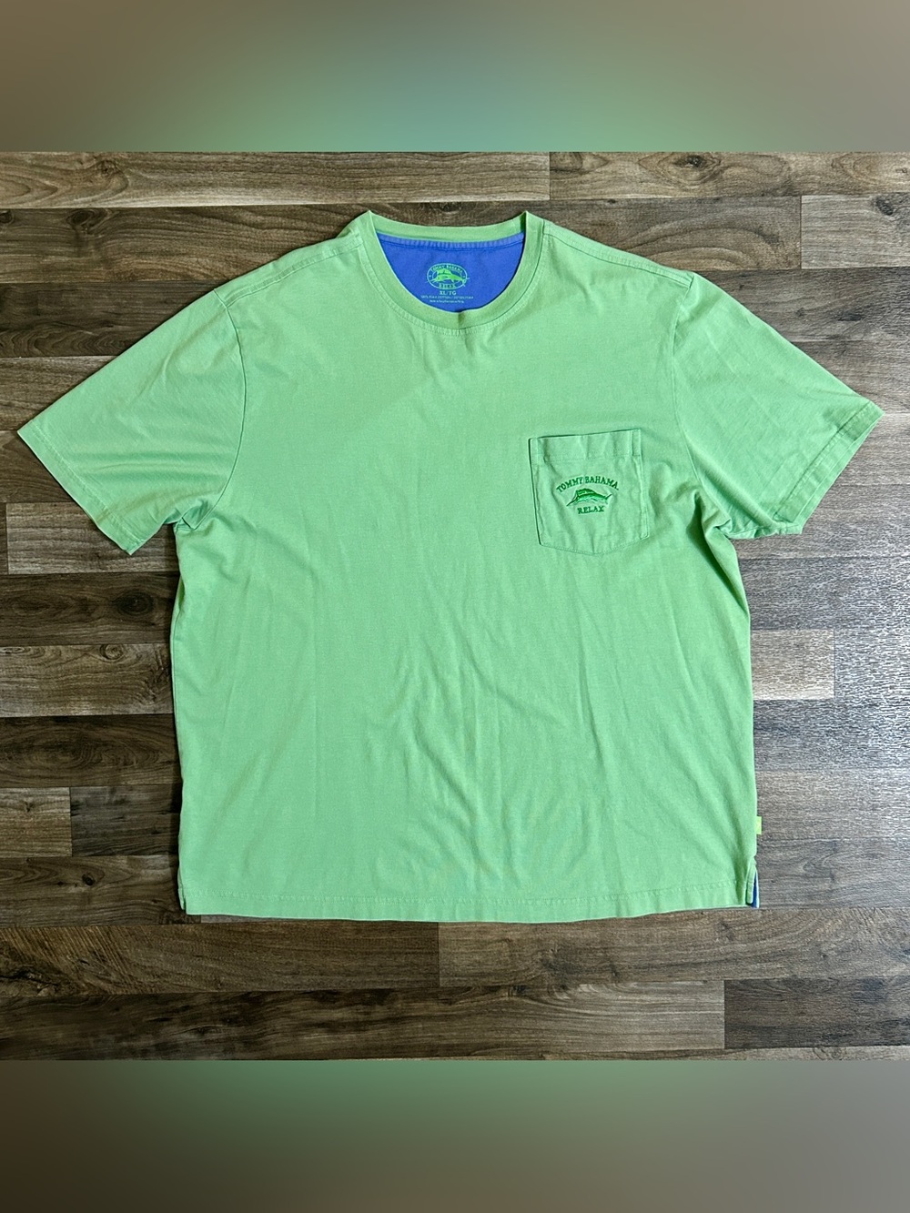 Tommy Bahama Relax XL Pima Cotton Green Marlin Pocket T Shirt